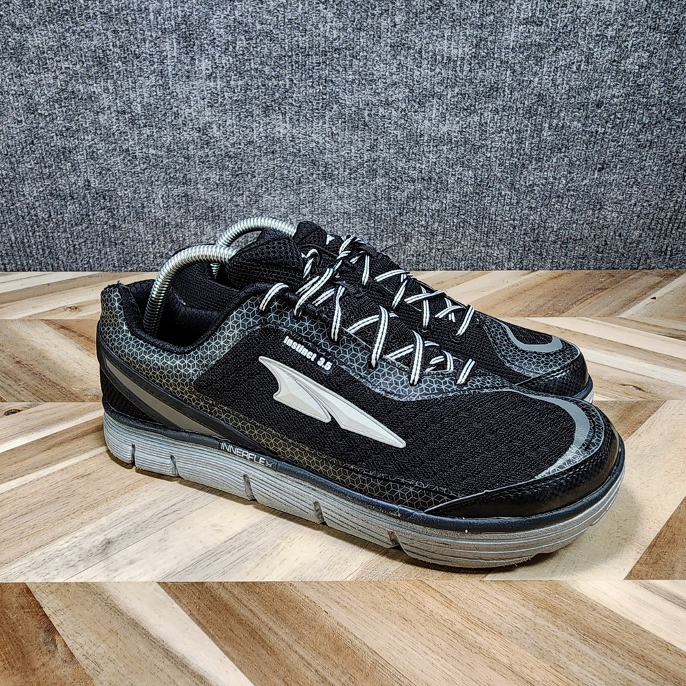 Altra Instinct 3.5 Mens 8.5 Innerflex Mesh Running Shoes Black Silver A1633-4